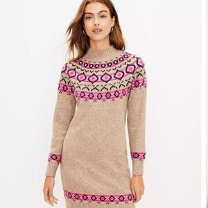 Anne Taylor Loft Fair Isle sweater dress sz M